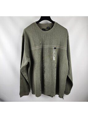 Arrow Sweater Mens XXL Green Marled Rib L/S Pullover NWT